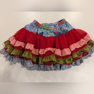 Matilda Jane Lollipop Skirt Girls Sugarland Tiered Ruffled Tulle Size 4